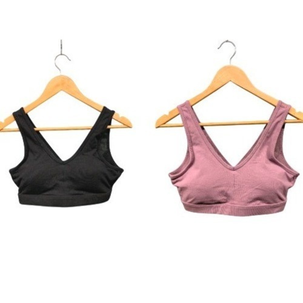 Old Navy Light Support Sports Bras Womens M Black Yoga Workout Gym Lot of 2 NWT